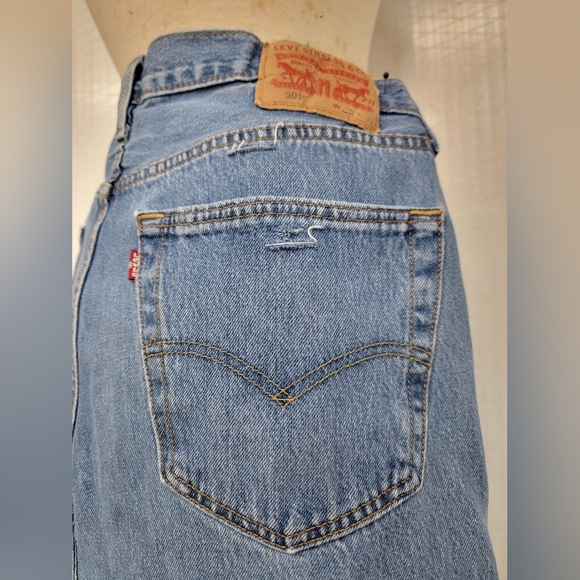 Bohemian Hippie Vibe Levi's 501 Jean Skirt Upcycled - Picture 11 of 15